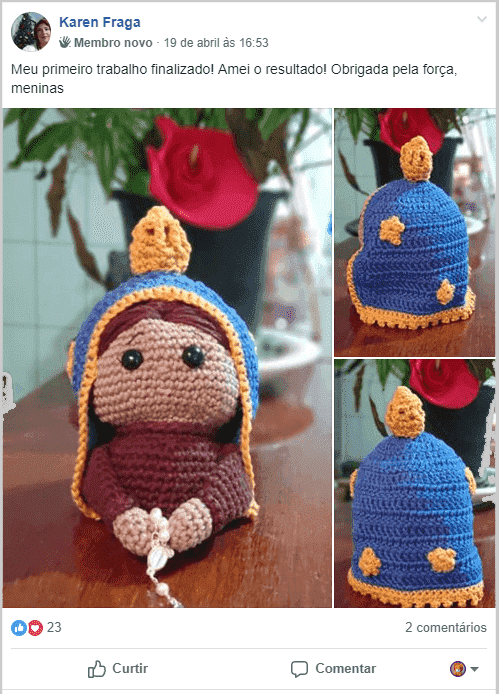 Arigurumi da Nossa Senhora de Aparecida